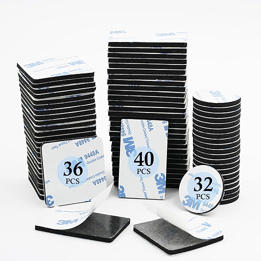 108 Pcs Double Sided Foam Tape, Heavy Duty 3mm Thickness Self-Adhesive Mounting by Doublesidedtape
