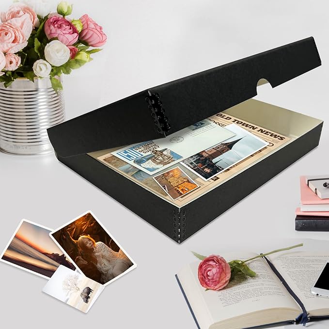 Lineco 9x12 Black Clamshell Archival Folio Storage Box, Acid-Free - Image 7