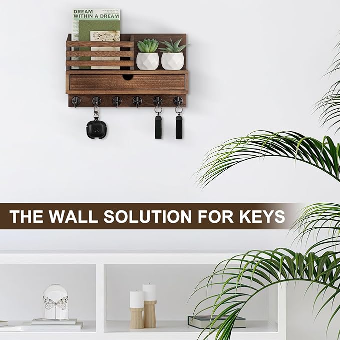 Lucundm Key Holder Wall Mount, Mail Holder - Image 6