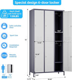 SUPEER 6 Doors Metal Locker for Employees - Image 3