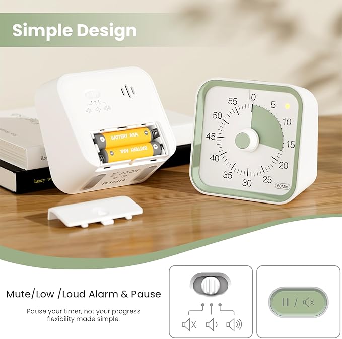 Visual Timer for Kids with Pause Function, 60 Minute Countdown Timer for Kids - Image 4