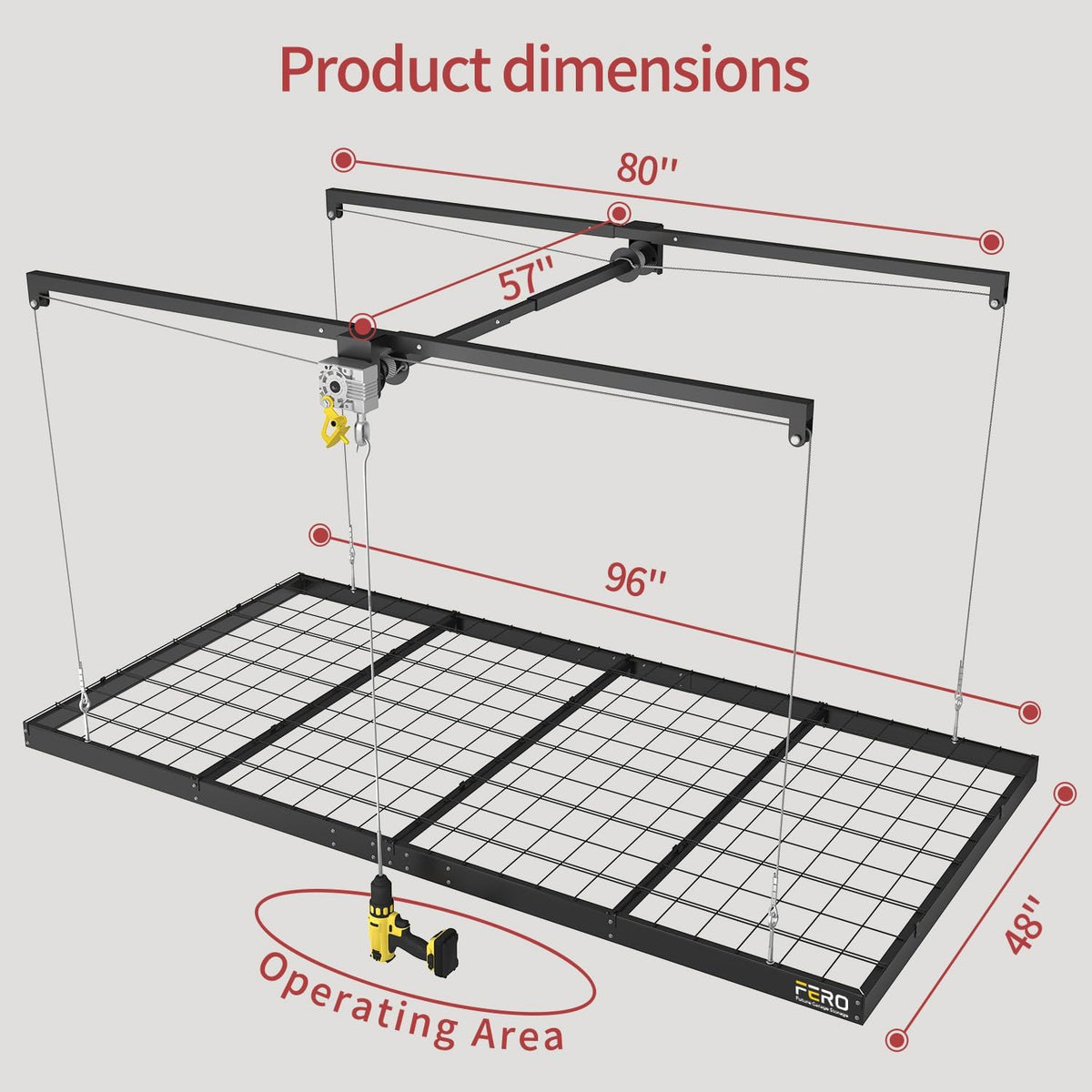 garage ceiling storage racks – 4x8 ft overhead shown in use