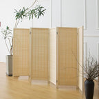 Furnnylane 6 Panel Short Room Divider Screen, Small Bamboo Panel Divider - Image 3