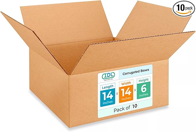 Medium Moving & Shipping Boxes 14x14x6 inches by IDLPackaging