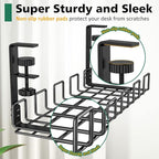 REFLYING Under Desk Cable Management Tray, L 15.7'' W 6.3'' No Drill Steel Desk - Image 5
