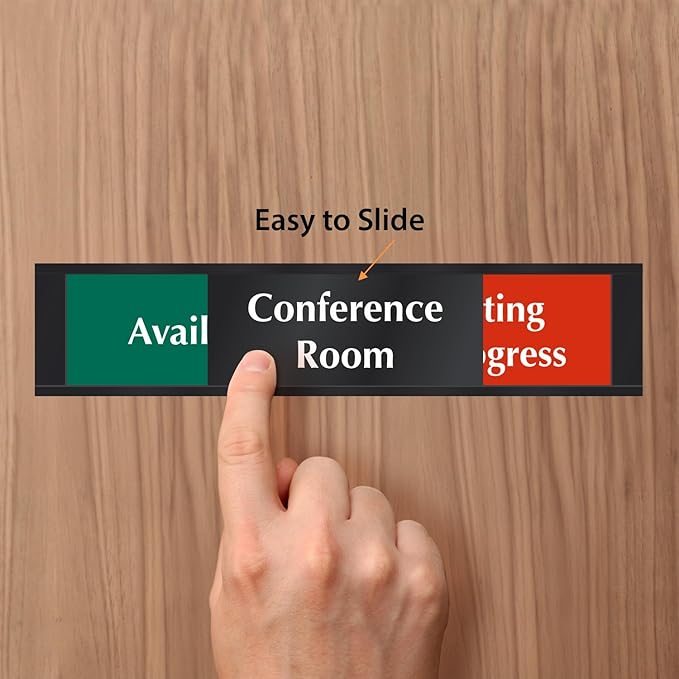 SmartSign Conference Room Door Sign Meeting In Progress/Available Door Slider - Image 5