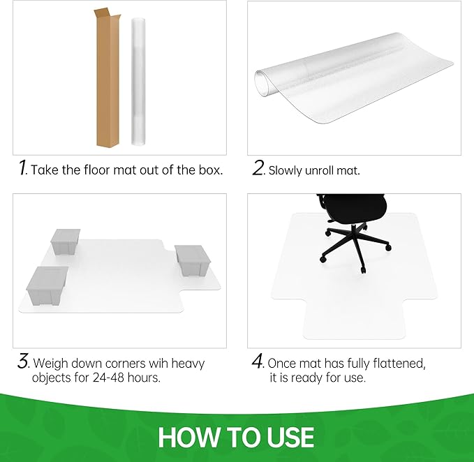 100pointONE Office Chair Mat for Hardwood Floor, Easy Glide Computer Chair - Image 8