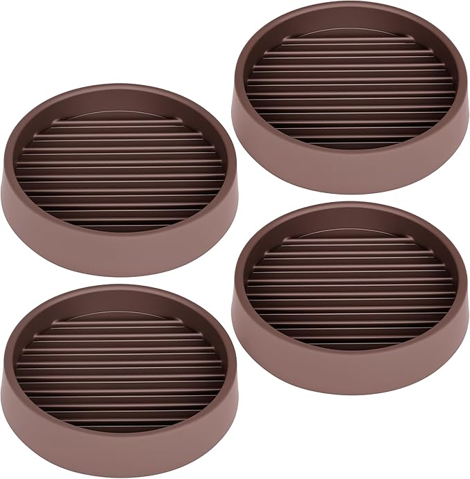 Non Slip Furniture Pads, 2.5” Round Rubber Caster Cups, Anti-Slip Gripper by VOCOMO