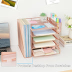 Gugsey Desk Organizer, 5-Tier Paper Letter Tray Organizer - Image 6