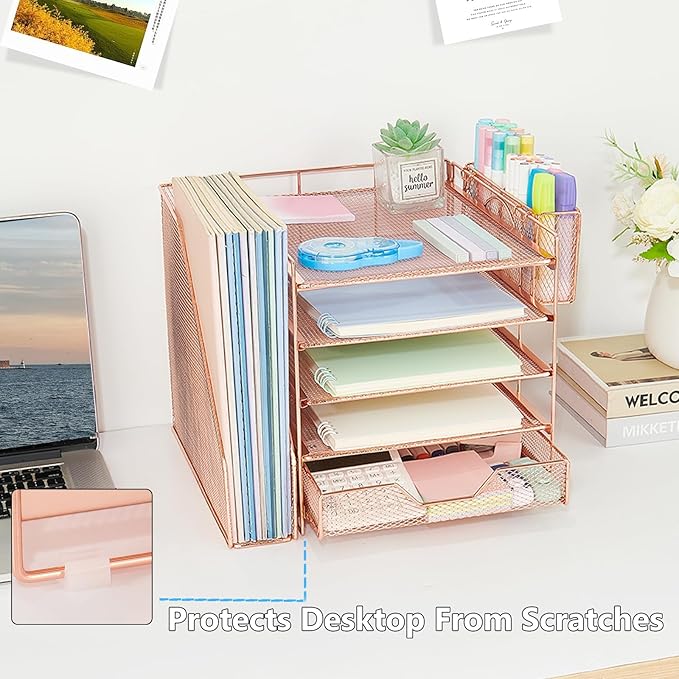 Gugsey Desk Organizer, 5-Tier Paper Letter Tray Organizer - Image 6