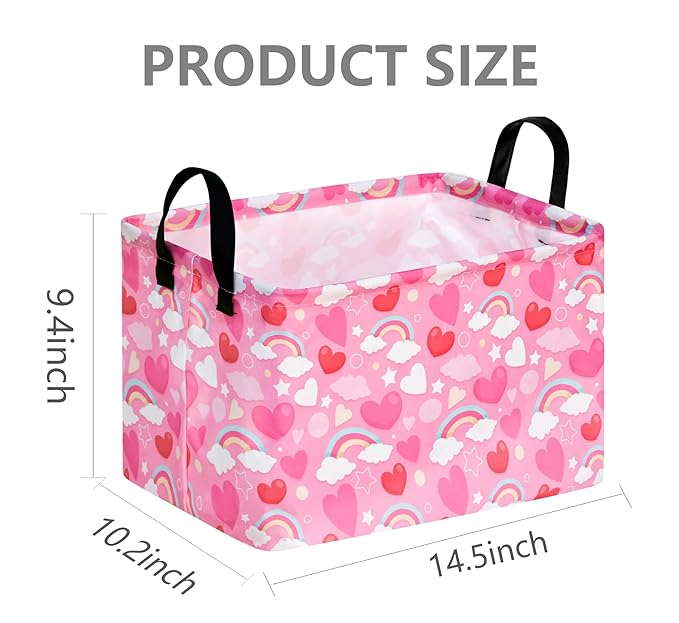 FUULOXE Rectangular Valentines Basket Storage Bin - Image 2