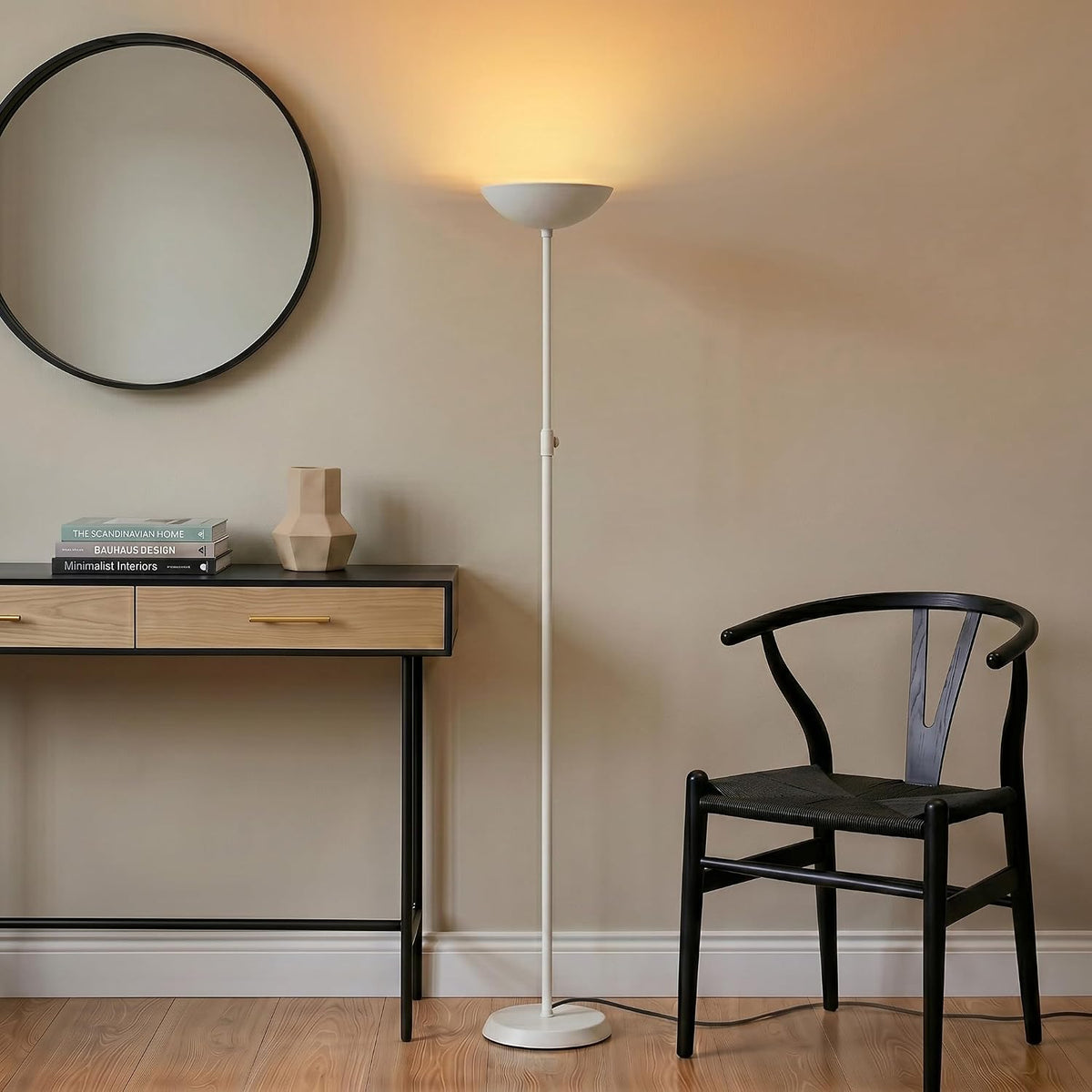 Brightech SkyLite LED Floor lamp, Torchiere Super Bright Floor Lamp for Livin...