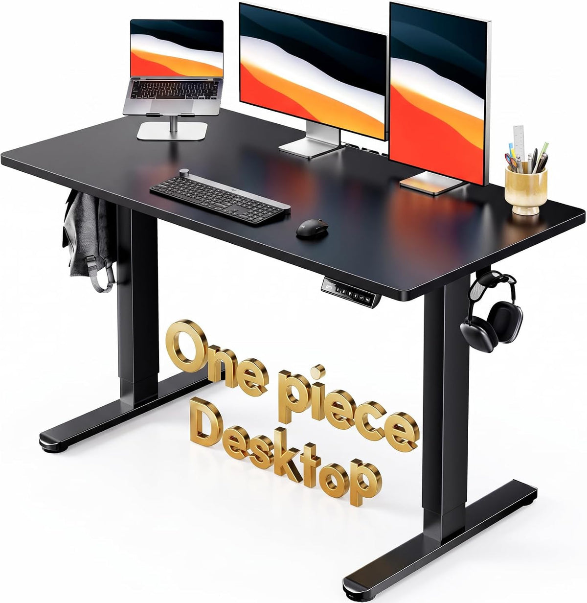 HUANUO Electric Standing Desk, Whole Piece Desktop, Adjustable Height Compute...