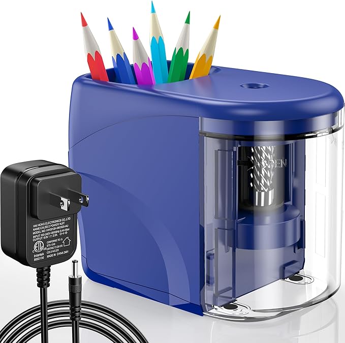 Electric Pencil Sharpener Heavy-Duty Helical Blade Sharpener by RIYO+RIYO