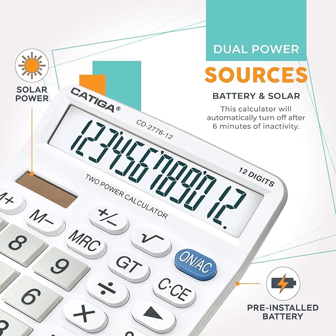 Premium Commercial 12-Digit Large Desktop Calculator - Image 4