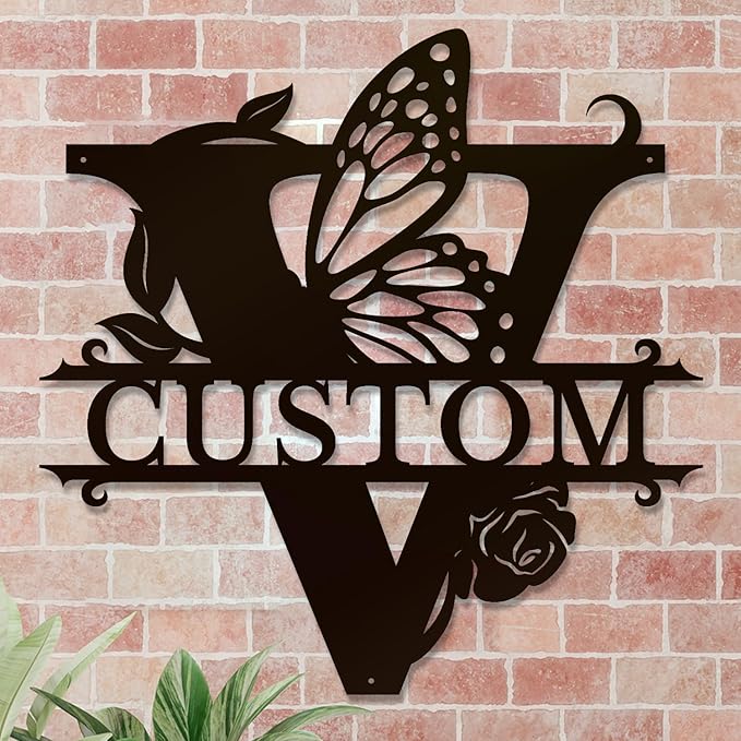 Personalized Custom Letter Name metal Signs, Custom Black Letter Monogram Wall - Image 4