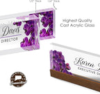 Artblox Personalized Office Desk Name Plate and Business Card Holder | Clear - Image 8