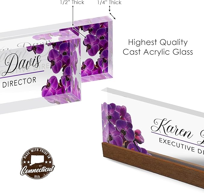 Artblox Personalized Office Desk Name Plate and Business Card Holder | Clear - Image 8