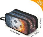 BOENLE Soccer Football Ball Pencil Case Box Boys Girls Large Pencil Pouch - Image 4