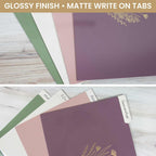 bloom daily planners Decorative File Folders - Set of 12 Letter Size (8.5” x 11”) Organizers, 1/3 Cut Tabs - Aesthetic Folders for School & Office - Gold Foil Florals