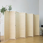 Furnnylane 8 Panel Room Divider and Folding Panel Screen, Bamboo Panel Divider - Image 4