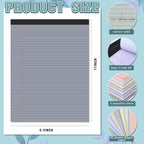 Fuutreo 8 Pcs 8.5'' x 11'' Colored Legal Pad Writing Pads Narrow Ruled 50 - Image 2