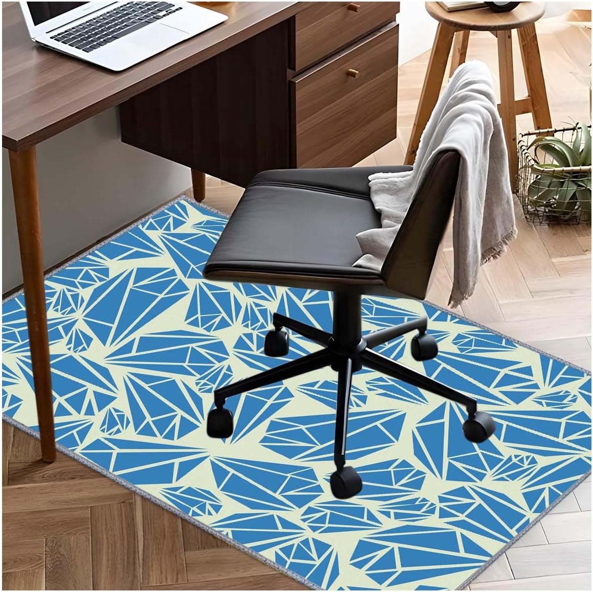 Chair mat, Office Short Pile Chair mat, Non-Slip Noise-Reducing Table and Chair Carpet, Office, Study Decorative Carpet Suitable for Wooden Floors, Laminates and Tiles (Diamond, 47x59in)