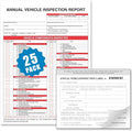 Annual Vehicle Inspection Report Form 25-pk 3-Ply Carbonless, 8.5" x 11.75" + by FITPEAK