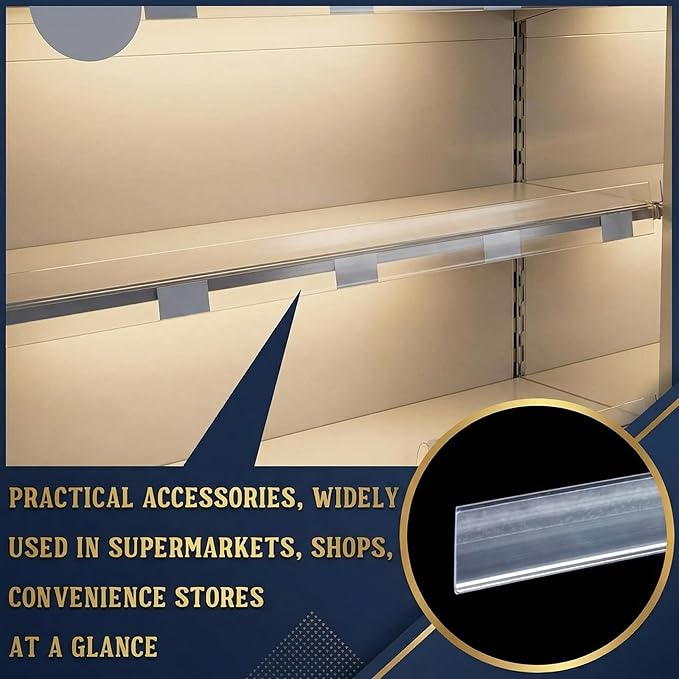 Fainne 25 Pcs Shelf Label Strips 1.5''H x 48 L Self Adhesive Shelf Label Holder - Image 5