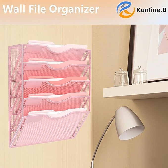 Kuntine.B Wall File Organizer Office Hanging Magazine Holder Wall File Organizer - Image 6