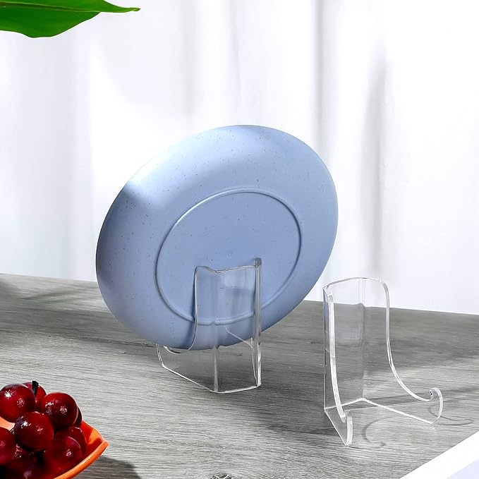 Chunful 2 Pieces Acrylic Plate Stands Clear Acrylic Easels Display Stands - Image 5