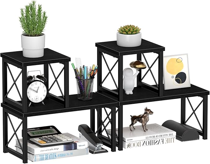 Honiter 2 Sets Desk Shelf, Desktop Organizer Shelf, Freestanding Small by Honiter