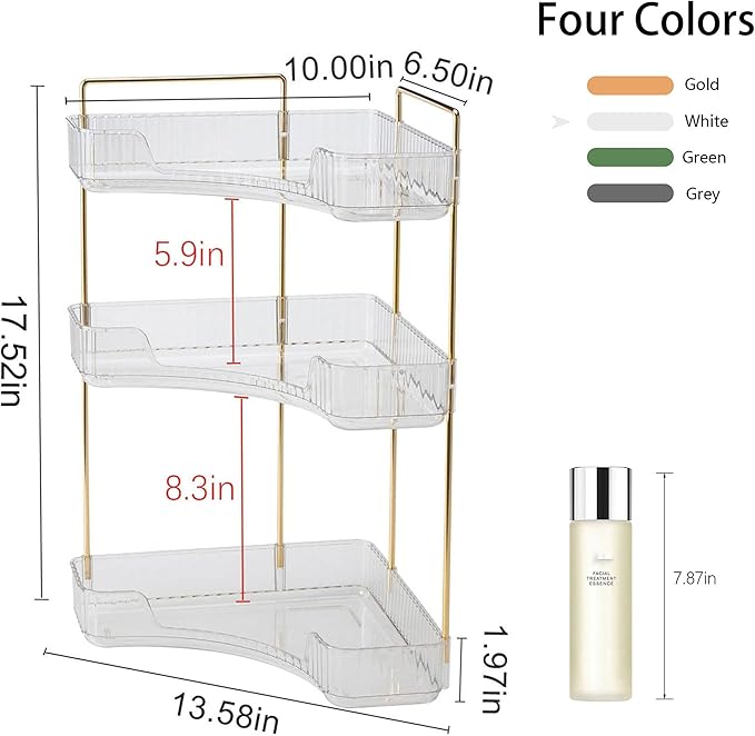 YCIA&DONE Corner Bathroom Counter Organizer, Makeup Organizer - Image 4