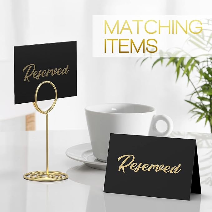 10 Pack Black Reserved Table Signs - Image 7