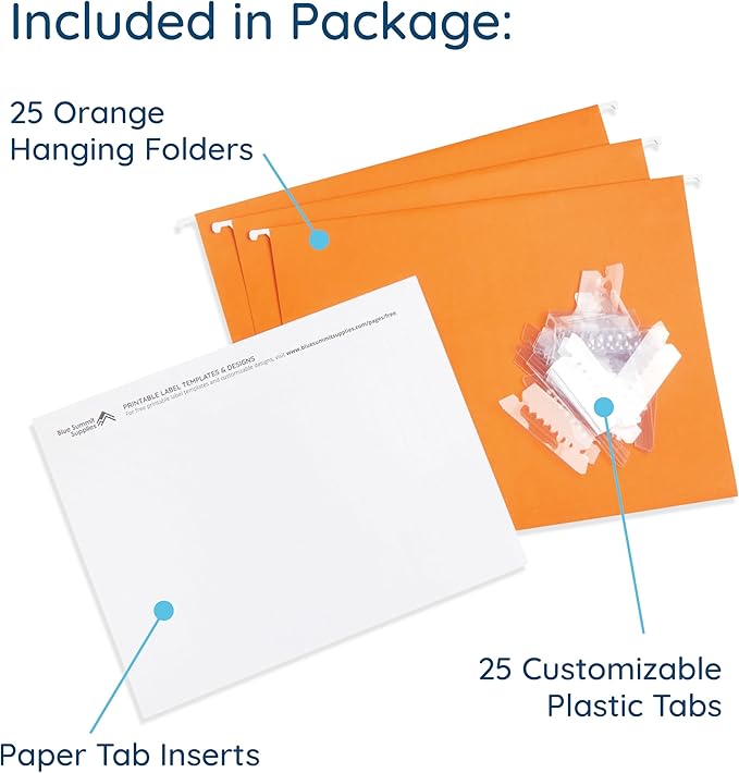 Blue Summit Supplies Hanging File Folders, 25 Reinforced Hang Folders, Designed - Image 2