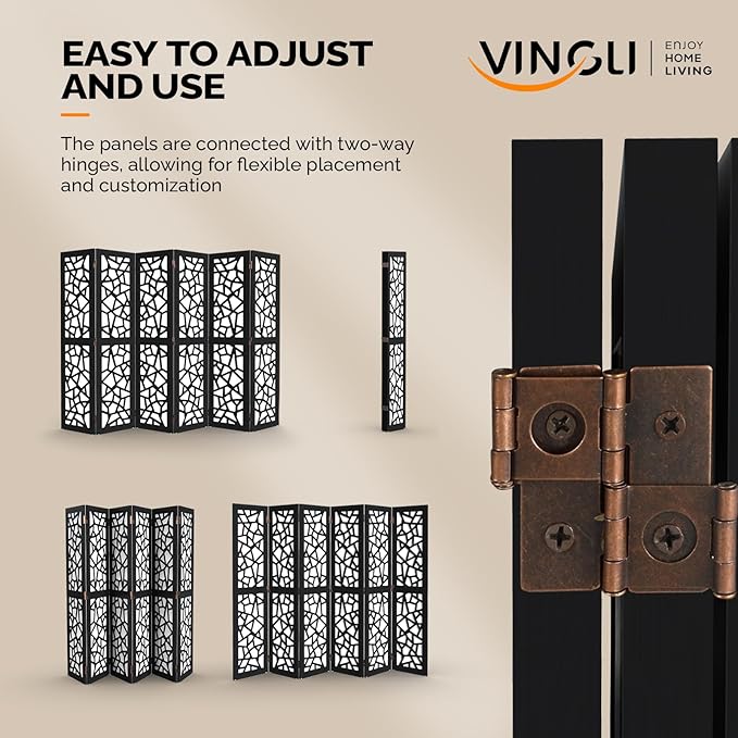 VINGLI 70'' H Room Divider, Non-Woven Fabric Privacy Screen, Indoor Partition - Image 6