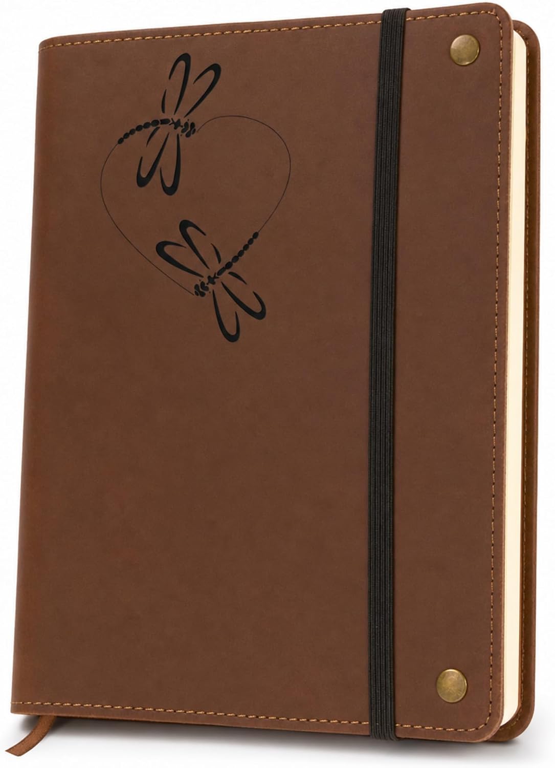 The Amazing Office Dragonfly Heart Real Leather Refillable Journal, Embossed ...