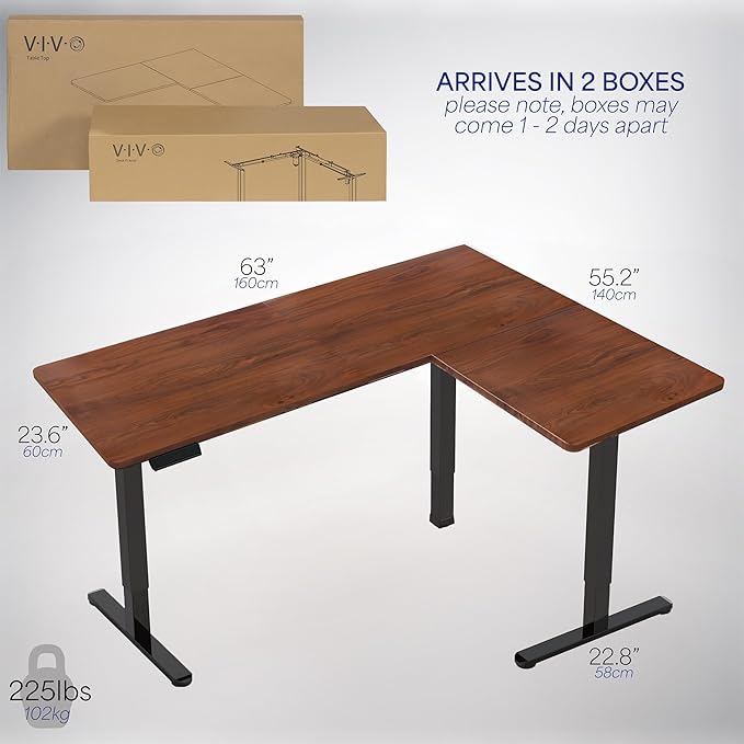 VIVO Electric Corner 63 x 55 inch L-Shaped Standing Desk, Memory Height - Image 6