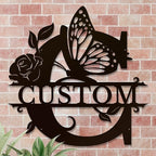 Personalized Custom Letter Name metal Signs, Custom Black Letter Monogram Wall - Image 4