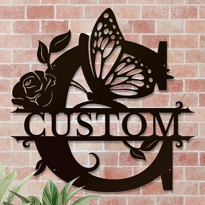 Personalized Custom Letter Name metal Signs, Custom Black Letter Monogram Wall - Image 4