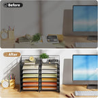 Marbrasse Desktop Literature Organizer, 12 Compartments Mesh Paper Organizer - Image 3