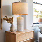 pokat 23" modern ceramic table lamp set of showing dimensions