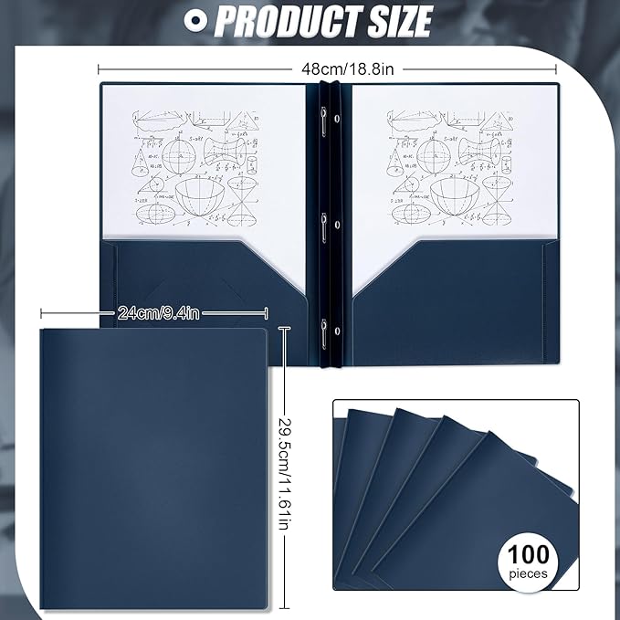 Lincia 100 Pcs Plastic Folders - Image 2