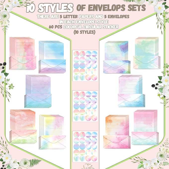 TaoBary 160 Pcs Stationery Paper Set 50 Double Sided Stationery Papers - Image 5