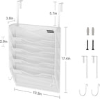Wall File Organizer, 5 Tire Hanging File Folder Organizer, Vertical Mesh Metal - Image 6
