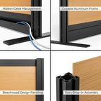 Stand Up Desk Store Beechwood Aesthetic Modular Walls | 70" W x 48" H Modular - Image 6
