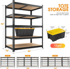 reibii 3 pack garage shelving,5 tier heavy duty, close-up detail