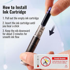 WRITECH Clictek Fountain Pen Retractable: Medium Nib Blue Ink Transparent - Image 2