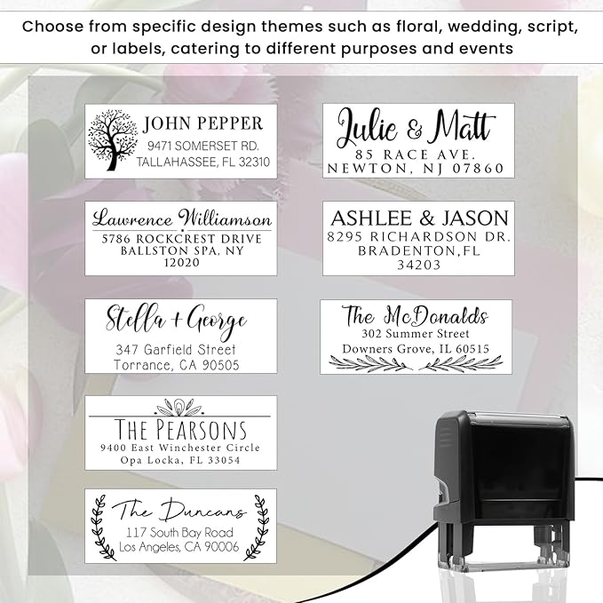 Custom Address Stamps Self Inking or Wood Handle 20+ Designs to Choose from! - Image 2