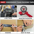 SWRT 9 Mil 5-Pack Black Heavy Duty Duct Tape Strong Adhesive, 2 in x 30 YD Duct - Image 7